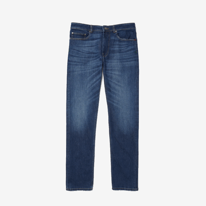 bleu mk9 V6HV419 Hommes Lacoste pantalon slim en denim de coton stretch