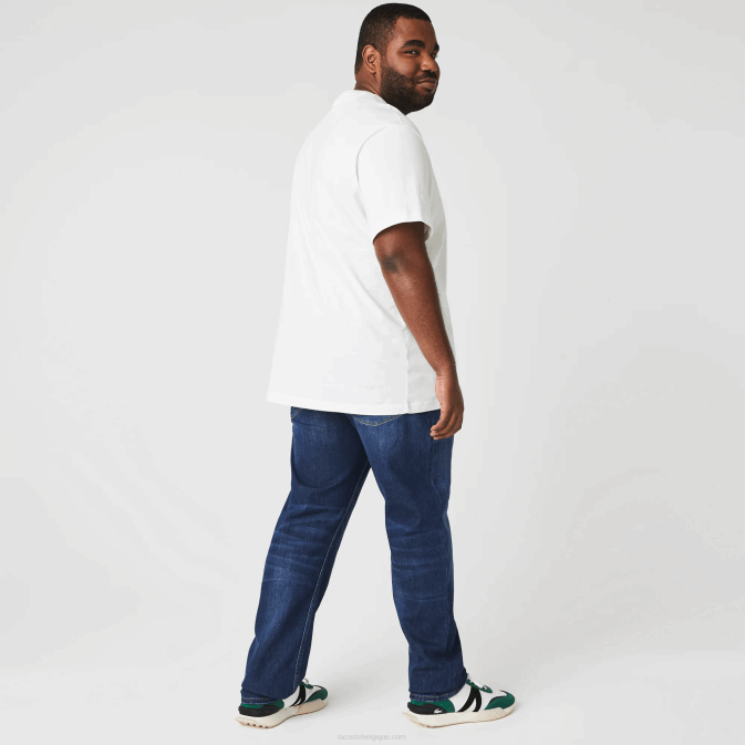 bleu mk9 V6HV419 Hommes Lacoste pantalon slim en denim de coton stretch