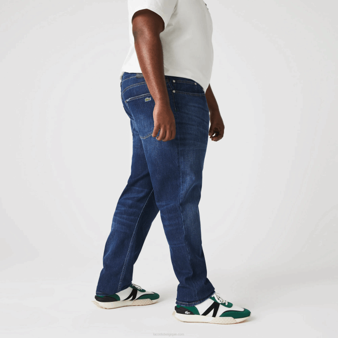 bleu mk9 V6HV419 Hommes Lacoste pantalon slim en denim de coton stretch