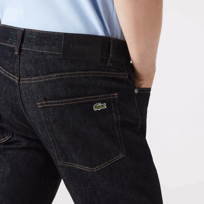 bleu ml4 V6HV420 Hommes Lacoste pantalon slim en denim de coton stretch