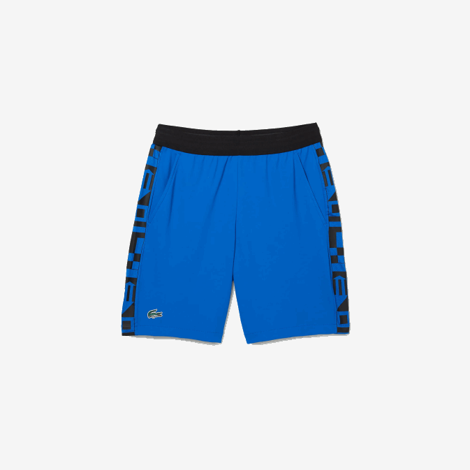 bleu noir 6j4 V6HV1537 Hommes Lacoste short de tennis sport à imprimé contrastant