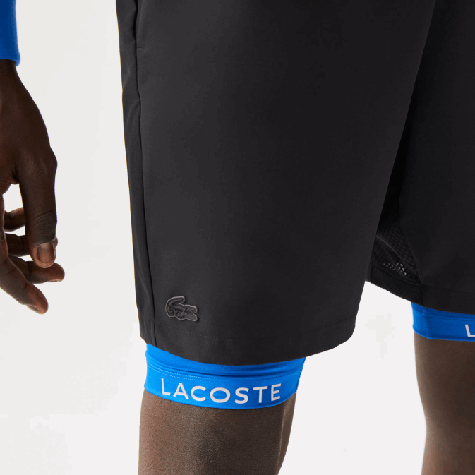 bleu noir 985 V6HV1423 Hommes Lacoste short de sport 3 en 1 avec doublure intégrée