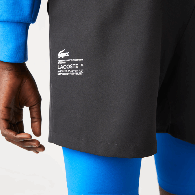 bleu noir 985 V6HV1423 Hommes Lacoste short de sport 3 en 1 avec doublure intégrée