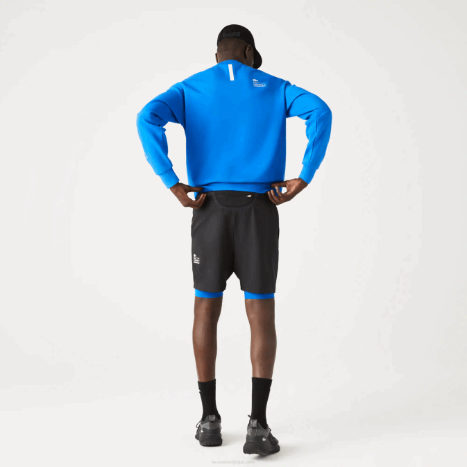 bleu noir 985 V6HV1423 Hommes Lacoste short de sport 3 en 1 avec doublure intégrée
