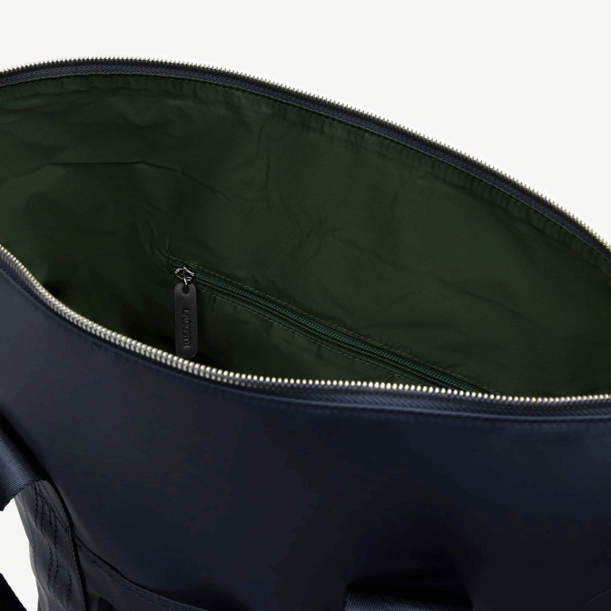 bleu nuit blanc m05 V6HV2763 femmes Lacoste sac cabas à logo contrastant