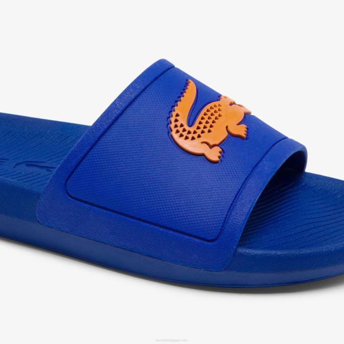 bleu orange ba1 V6HV1915 Hommes Lacoste claquettes croco en caoutchouc