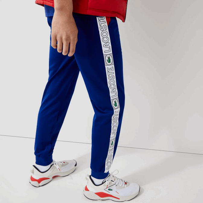 bleu rouge blanc an3 V6HV1119 Hommes Lacoste pantalon de survêtement à bandes de sport