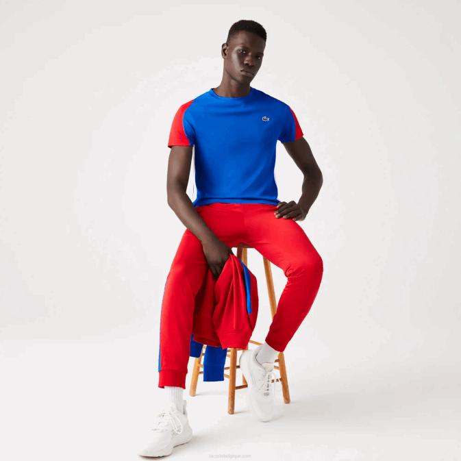 bleu rouge blanc yh7 V6HV587 Hommes Lacoste t-shirt de tennis à imprimé crocodile sport