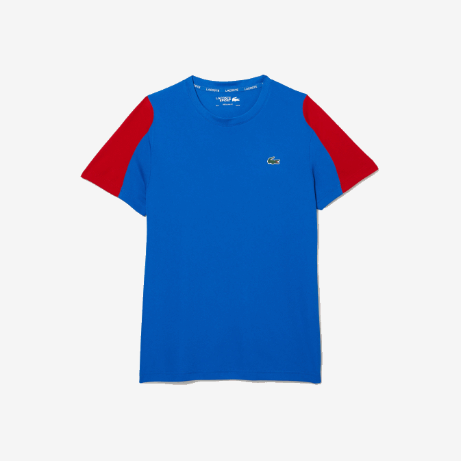 bleu rouge blanc yh7 V6HV587 Hommes Lacoste t-shirt de tennis à imprimé crocodile sport