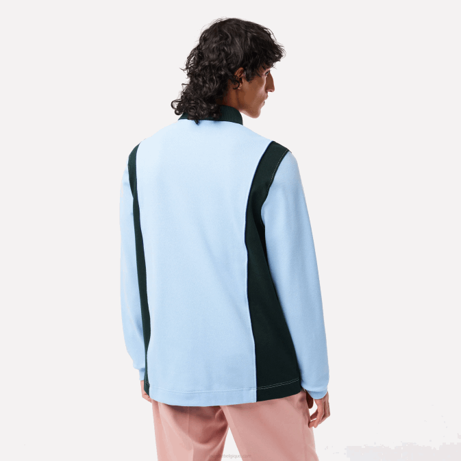 bleu vert fl3 V6HV544 Hommes Lacoste maillot de rugby manches longues en coton bio