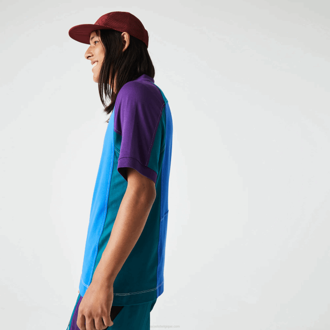 bleu vert violet 7w6 V6HV693 Hommes Lacoste polo en mini piqué stretch coupe classique