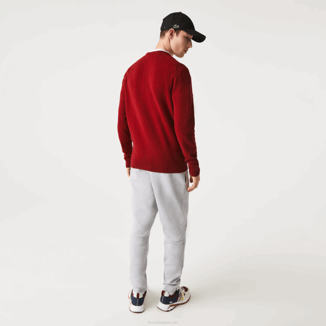 bordeaux 476 V6HV1408 Hommes Lacoste pull en laine à col rond