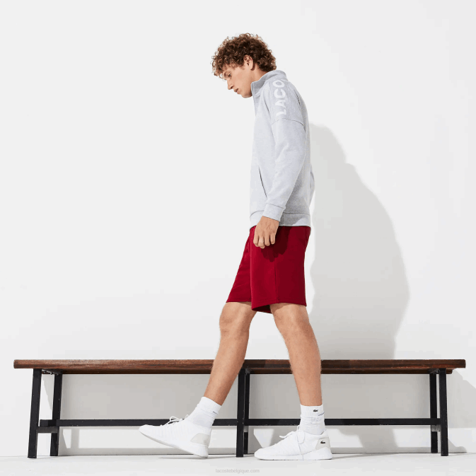 bordeaux 476 V6HV1604 Hommes Lacoste short de tennis en polaire sport