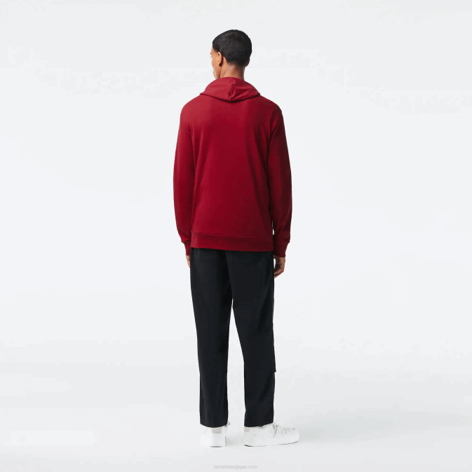 bordeaux 476 V6HV622 Hommes Lacoste sweat à capuche en jersey de coton
