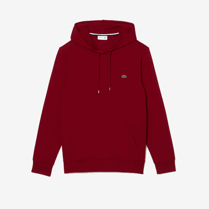 bordeaux 476 V6HV622 Hommes Lacoste sweat à capuche en jersey de coton