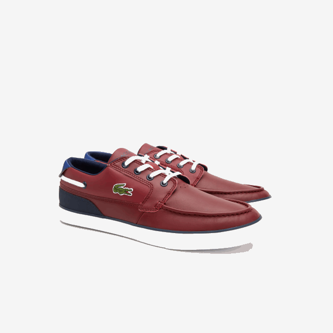 bordeaux blanc 2h2 V6HV1784 Hommes Lacoste chaussures bateau bayliss deck synthétiques à contraste de couleur