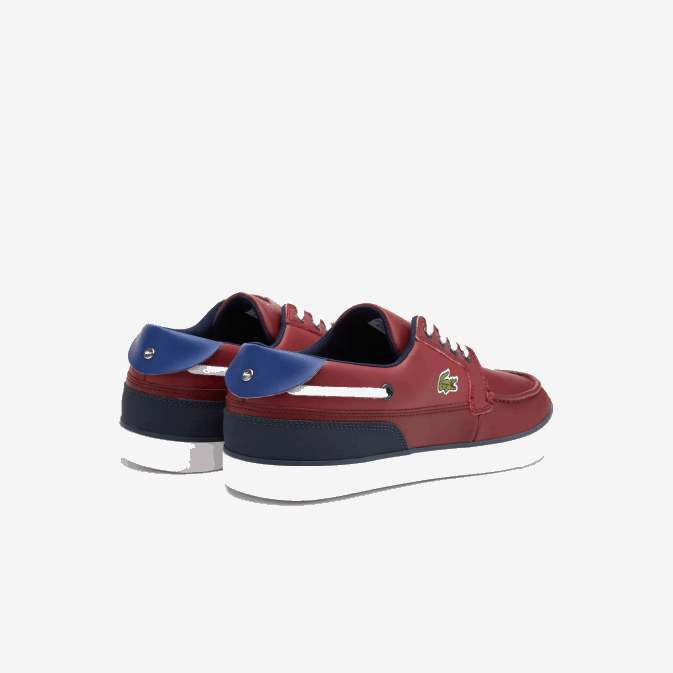 bordeaux blanc 2h2 V6HV1784 Hommes Lacoste chaussures bateau bayliss deck synthétiques à contraste de couleur
