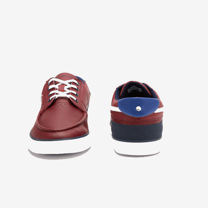 bordeaux blanc 2h2 V6HV1784 Hommes Lacoste chaussures bateau bayliss deck synthétiques à contraste de couleur
