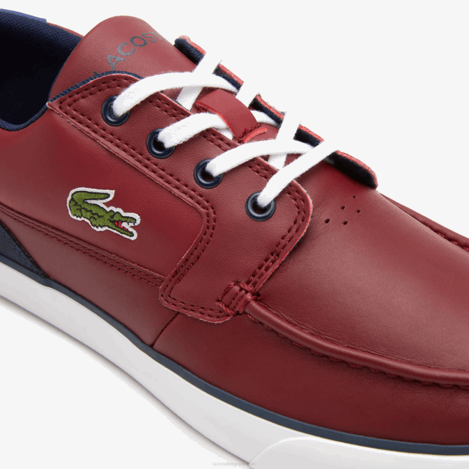 bordeaux blanc 2h2 V6HV1784 Hommes Lacoste chaussures bateau bayliss deck synthétiques à contraste de couleur