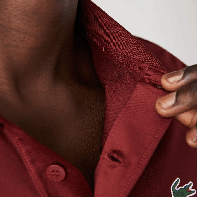 bordeaux rouge vert bleu yjy V6HV825 Hommes Lacoste polo de golf sport rayure tricolore