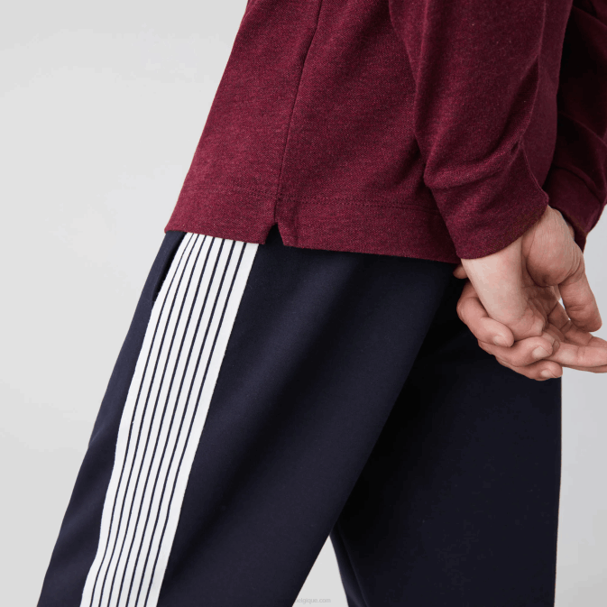 bordeaux sxl V6HV810 Hommes Lacoste polo en piqué de coton stretch à manches longues smart paris