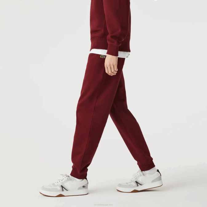 bordeaux z7f V6HV1207 Hommes Lacoste pantalon de jogging en molleton de coton bio