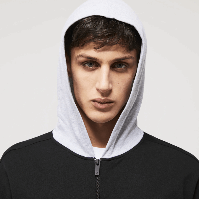 chine gris noir snp V6HV1474 Hommes Lacoste sweat à capuche d\intérieur en molleton de coton de marque
