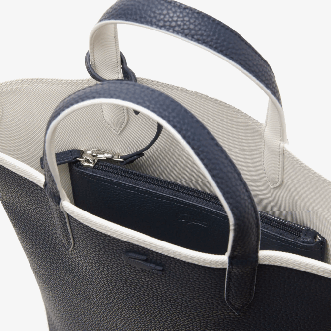 farine bleu nuit l44 V6HV2780 femmes Lacoste sac cabas réversible en toile enduite anna