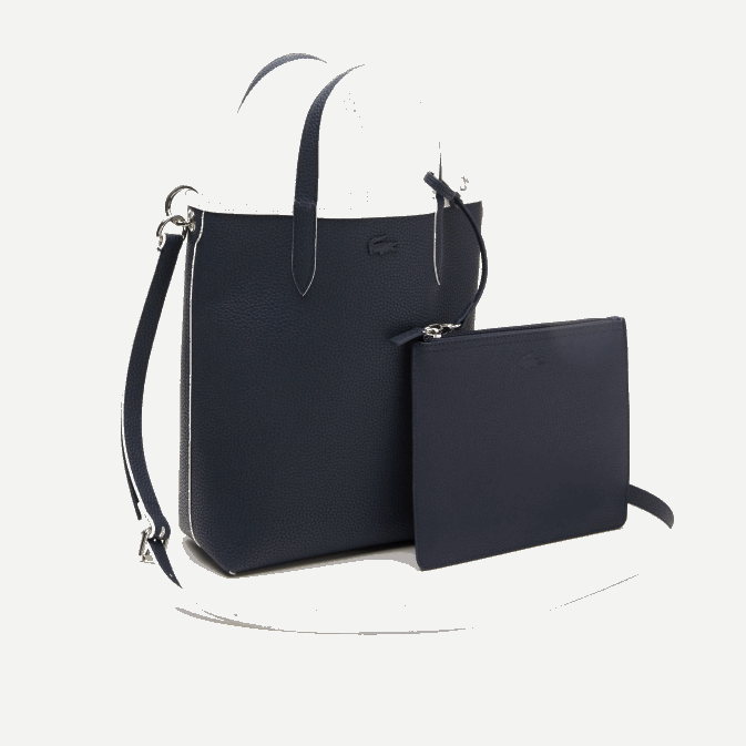 farine bleu nuit l44 V6HV2780 femmes Lacoste sac cabas réversible en toile enduite anna