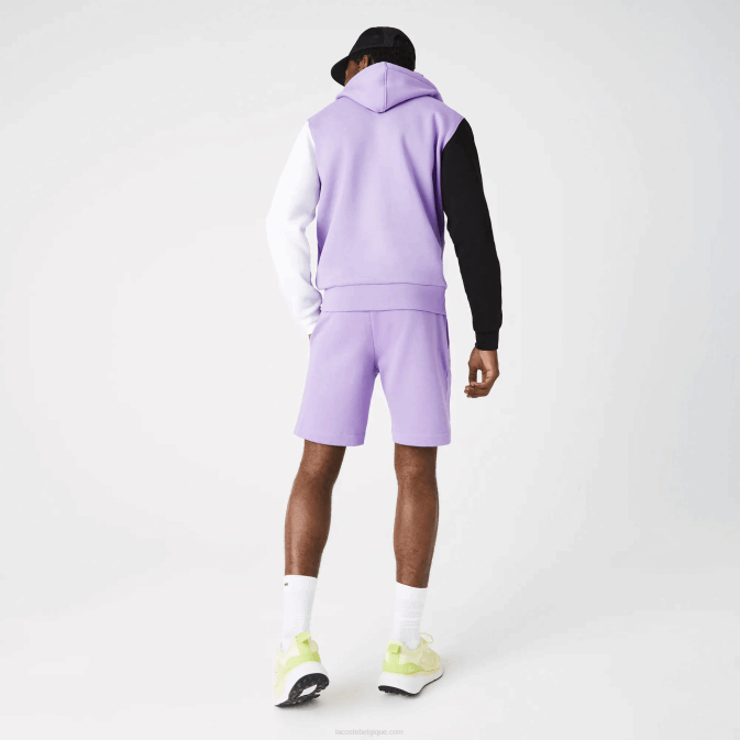 gfu violet V6HV1425 Hommes Lacoste short en molleton de coton bio brossé