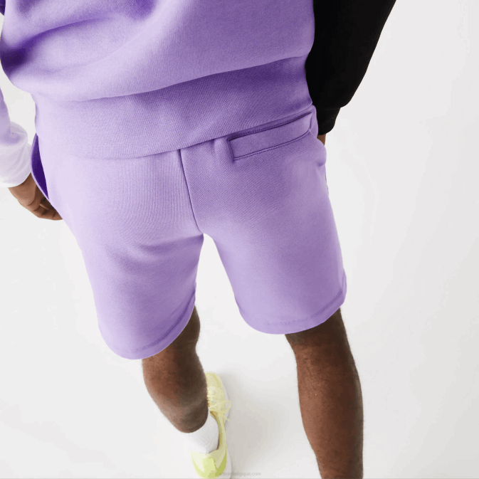gfu violet V6HV1425 Hommes Lacoste short en molleton de coton bio brossé