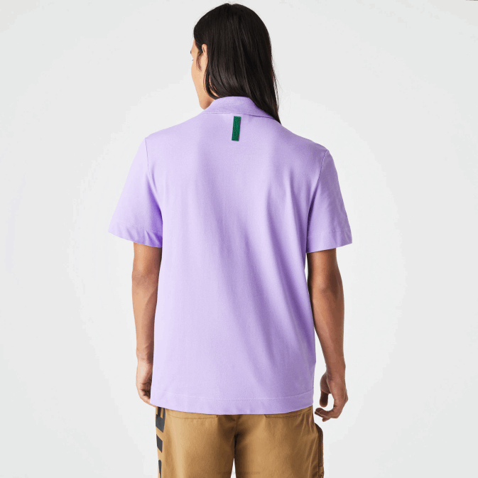 gfu violet V6HV602 Hommes Lacoste polo en piqué de coton respirant Active Movement