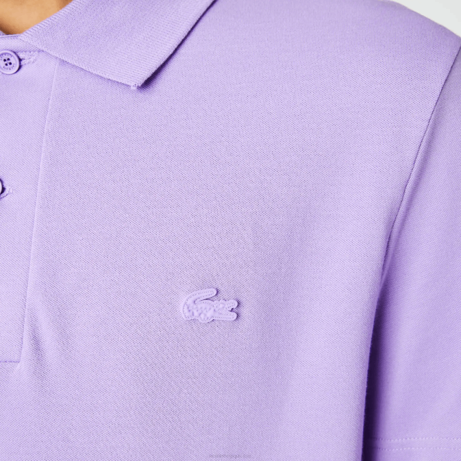 gfu violet V6HV602 Hommes Lacoste polo en piqué de coton respirant Active Movement