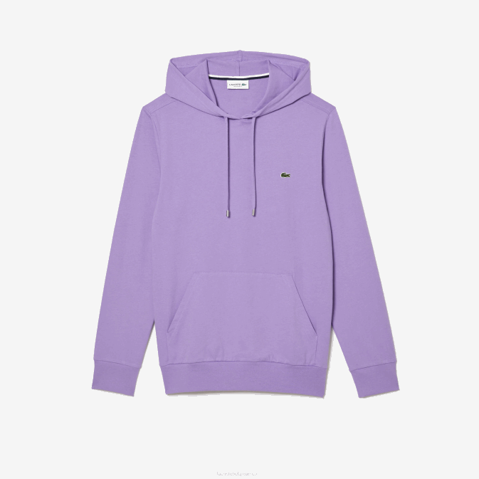 gfu violet V6HV790 Hommes Lacoste sweat à capuche en jersey de coton