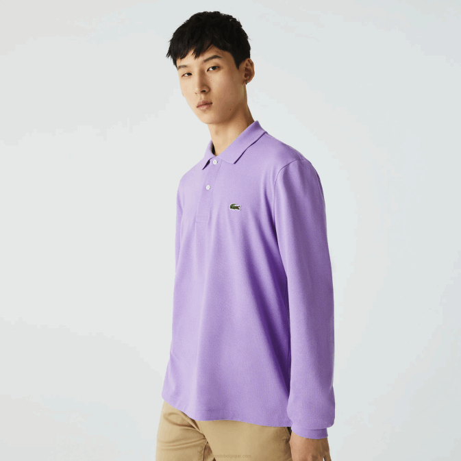 gfu violet V6HV945 Hommes Lacoste polo à manches longues original l1212