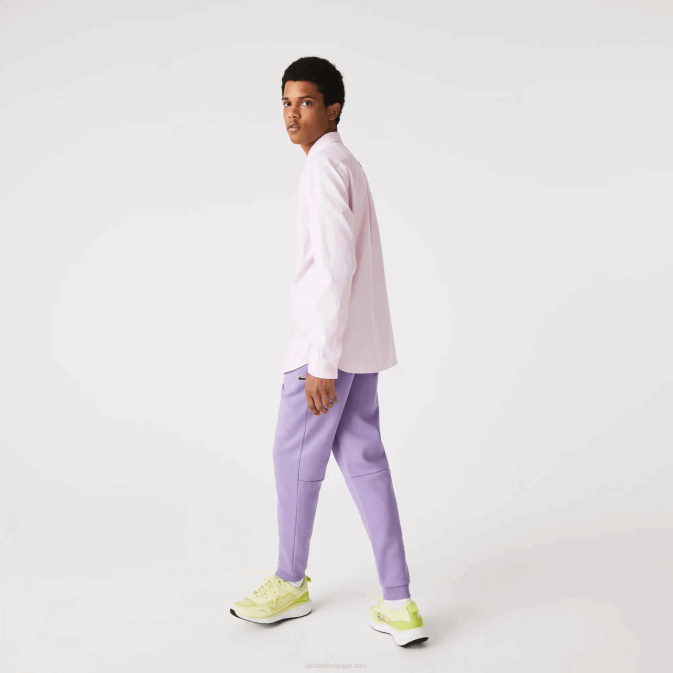 gfu violet V6HV995 Hommes Lacoste pantalon de survêtement fuselé en polaire