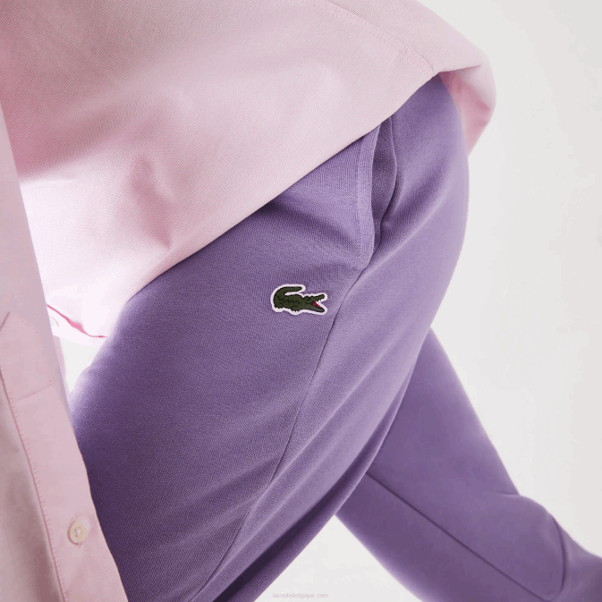 gfu violet V6HV995 Hommes Lacoste pantalon de survêtement fuselé en polaire