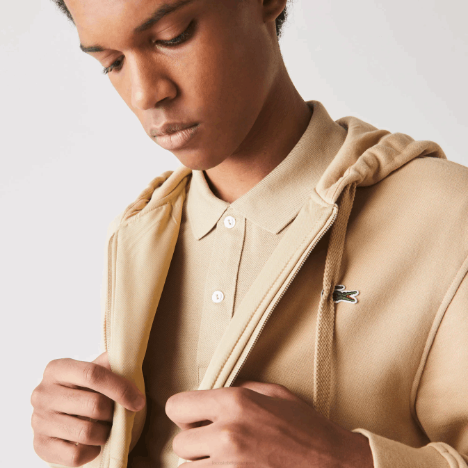 gp2 beige V6HV981 Hommes Lacoste sweat bi-matière sport léger