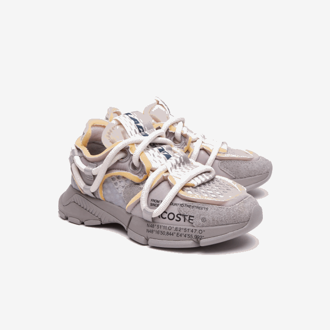 gris blanc 1e7 V6HV1732 Hommes Lacoste baskets en textile l003 active