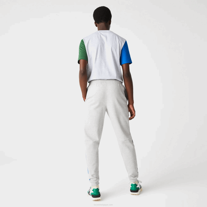 gris bleu chine vert hkb V6HV1179 Hommes Lacoste pantalon de jogging en molleton de coton mélangé color block
