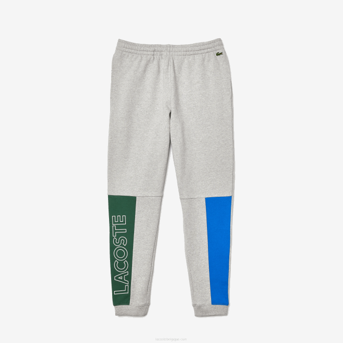 gris bleu chine vert hkb V6HV1179 Hommes Lacoste pantalon de jogging en molleton de coton mélangé color block