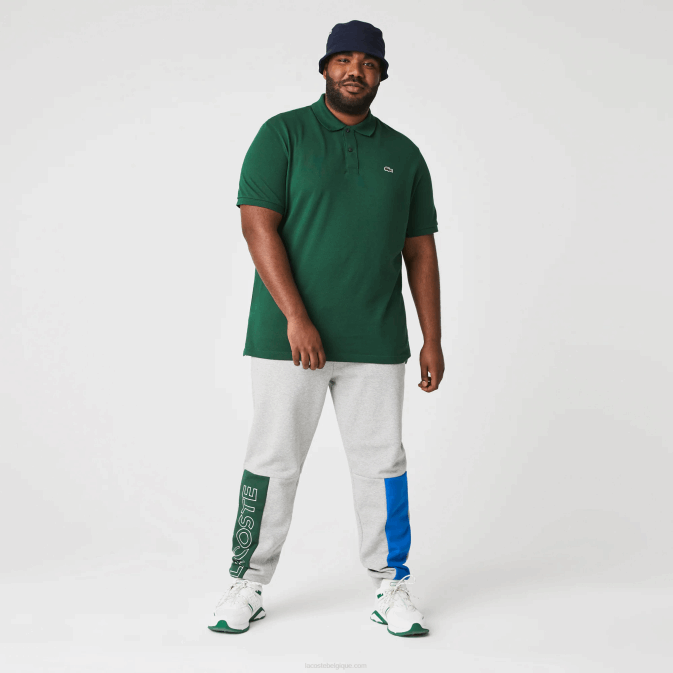 gris bleu chine vert hkb V6HV1179 Hommes Lacoste pantalon de jogging en molleton de coton mélangé color block