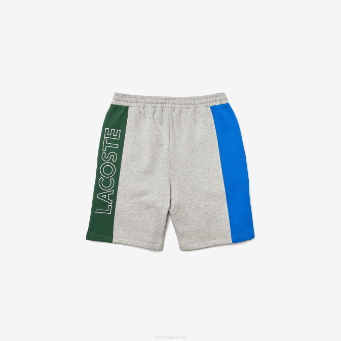 gris bleu chine vert hkb V6HV1514 Hommes Lacoste short en molleton de coton à logo