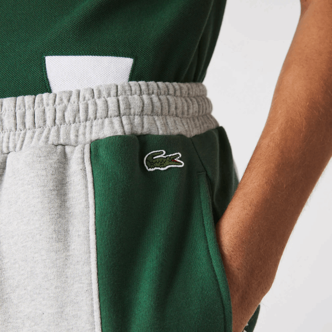 gris bleu chine vert hkb V6HV1514 Hommes Lacoste short en molleton de coton à logo