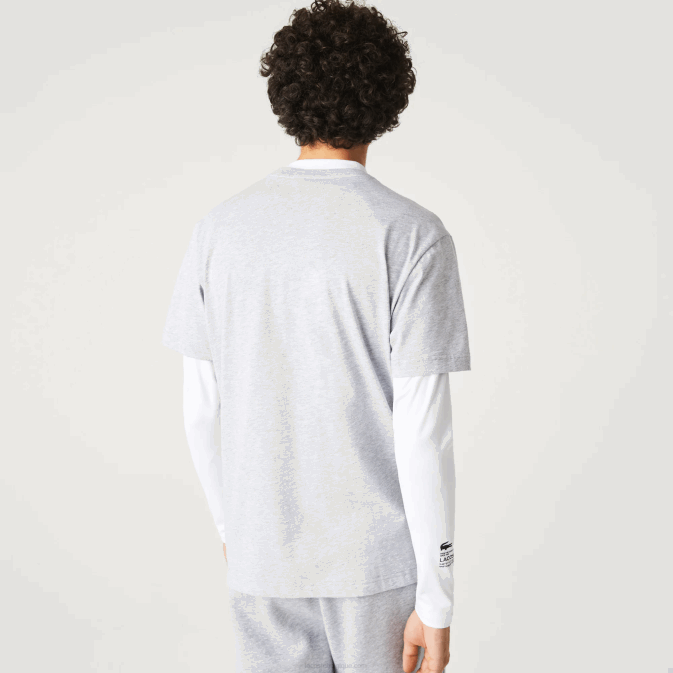 gris chine blanc mtg V6HV831 Hommes Lacoste t-shirt de marque