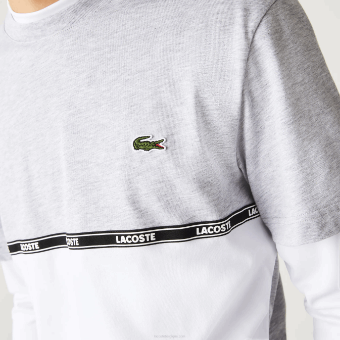 gris chine blanc mtg V6HV831 Hommes Lacoste t-shirt de marque
