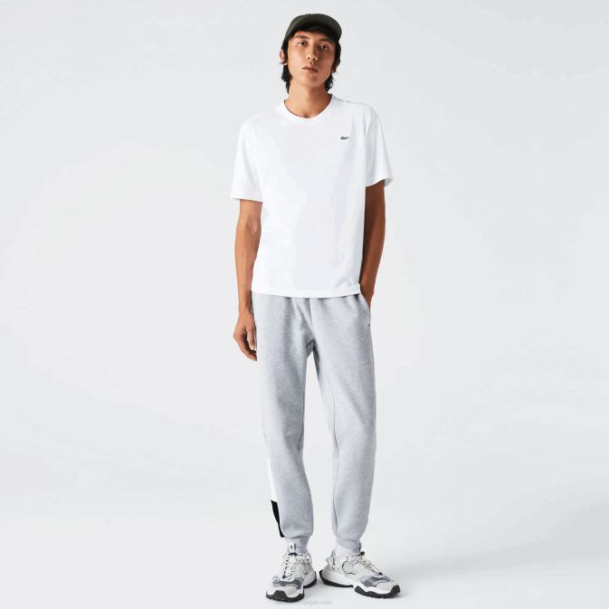 gris chine blanc noir p0f V6HV1108 Hommes Lacoste pantalon de jogging en polaire color block de marque
