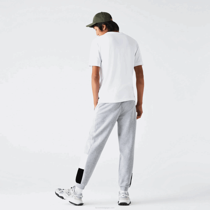 gris chine blanc noir p0f V6HV1108 Hommes Lacoste pantalon de jogging en polaire color block de marque