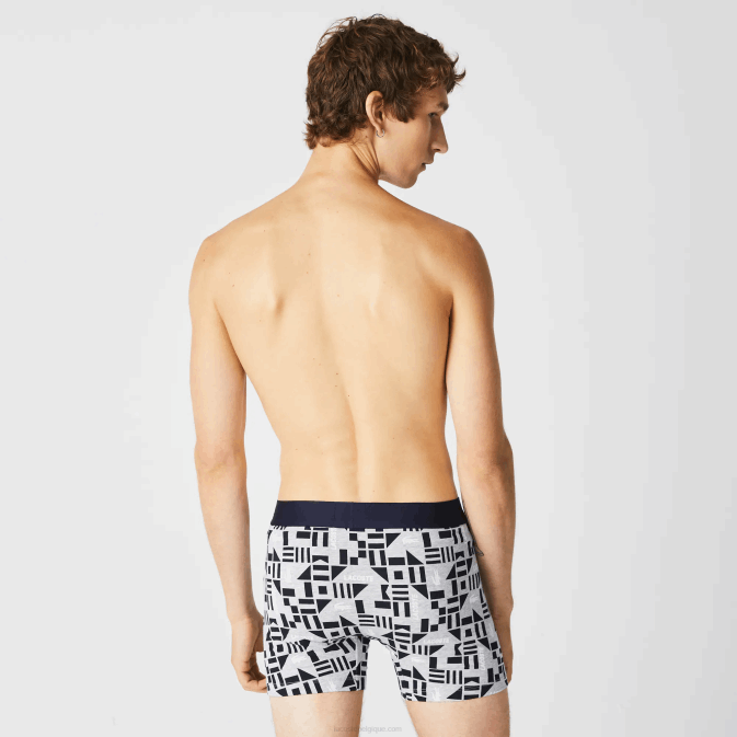 gris chine bleu marine blanc 5kc V6HV1524 Hommes Lacoste lot de 3 boxers à imprimé marin