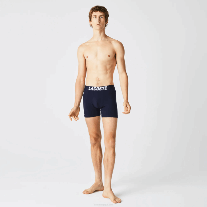 gris chine bleu marine blanc 5kc V6HV1524 Hommes Lacoste lot de 3 boxers à imprimé marin